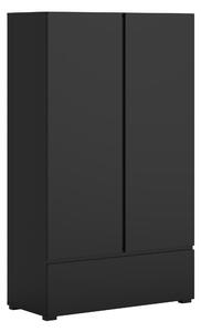 Könyvespolc Elbleve 106, Fiókokkal, Ajtókkal, Zárt, Laminált forgácslap, 150x89x40cm, Fekete