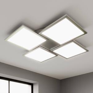Lucande LED mennyezeti lámpa Ilira, 4 lámpás, ezüst, CCT, dimmelhető, dimmelhető, Alu / szürke / cink, Konyha, Alumínium, Modern