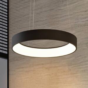Arcchio LED-es függőlámpa Aleksi, Ø 60 cm, fekete, fém, CCT, dimmelhető, Fekete, Konyha, fém, Modern