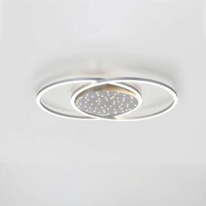 Paul Neuhaus Yuki LED mennyezeti lámpa, kerek for., dimmelhető, Alu / szürke / cink, Nappali / Étkező, Alumínium, Modern