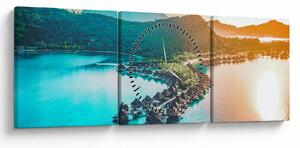 Kép - Bora Bora (órával) (90x30 cm)