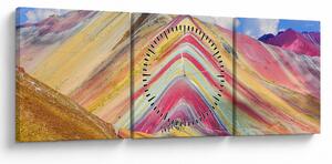 Kép - Rainbow Mountain, Peru (órával) (90x30 cm)