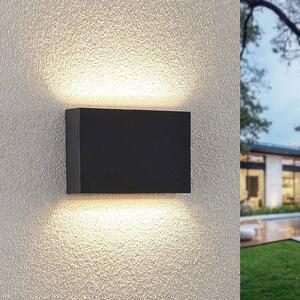 Lindby LED kültéri fali lámpa Jarte, 3 darabos szett, fel/le, IP65, Fekete, Műanyag, Modern