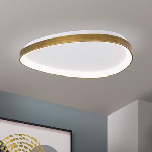 ORION Charlie LED mennyezeti lámpa, Ø 65 cm, opál fehér, antik sárgaréz színben, Bronz / antik sárgaréz, Nappali / Étkező, Műanyag, Modern