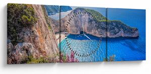 Kép - Navagio strand, Görögország (órával) (90x30 cm)