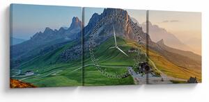 Kép - Dolomitok (órával) (90x30 cm)