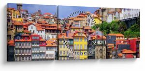 Kép - Ribeira, Portugália (órával) (90x30 cm)