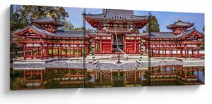 Kép - Buddhista templom (órával) (90x30 cm)