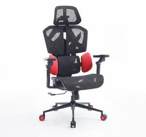 Peppi Titan Mesh Pro Irodai forgószék oldalpárnával - fekete-piros - 119 x 72 x 73 cm Bemeda titan mesh office chair 1123rd-bk