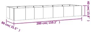 VidaXL corten acél kerti magaságyás 280 x 80 x 40 cm