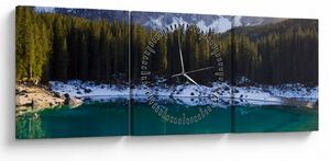 Kép - Karersee tó (órával) (90x30 cm)