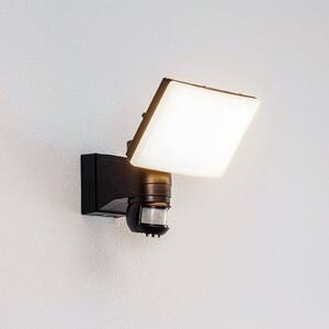PRIOS Prios LED kültéri fali reflektor Avayah, mozgásérzékelő, IP44, Fekete, Alumínium, Modern
