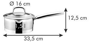 PRESIDENT Nyeles lábas szűrő fedővel ø 16 cm, 1.5 l