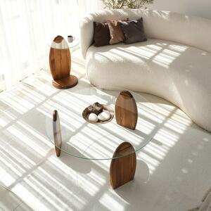 Hanah Home dohányzóasztal Chesnut Transparent Surf - Chesnut, Átlátszó
