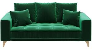 Sötétzöld bársony kétüléses kanapé DEVICHY Chloe 204 cm