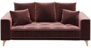 Rózsaszín bársony kétüléses kanapé DEVICHY Chloe 204 cm