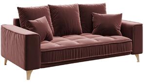 Rózsaszín bársony kétüléses kanapé DEVICHY Chloe 204 cm