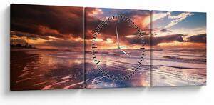 Kép - Esti strand (órával) (90x30 cm)