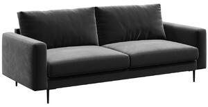 Sötétszürke bársony háromszemélyes kanapé DEVICHY Levie 222 cm