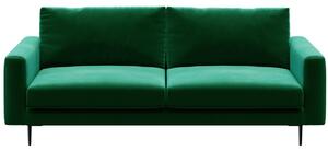 Sötétzöld bársony háromszemélyes kanapé DEVICHY Levie 222 cm