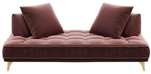 Rózsaszín bársony háromszemélyes kanapé DEVICHY Chloe 234 cm