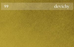 DEVICHY Rothe mustársárga bársony háromszemélyes sarokkanapé, bal 277 cm