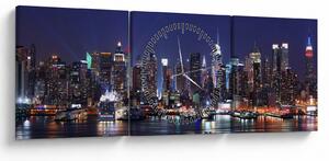 Kép - New York-i felhőkarcolók megvilágítva (órával) (90x30 cm)
