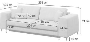 Világosszürke szövet háromüléses kanapéágy DEVICHY Rothe 256 cm