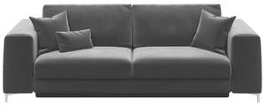 DEVICHY Rothe sötétszürke bársony háromszemélyes kanapéágy 256 cm