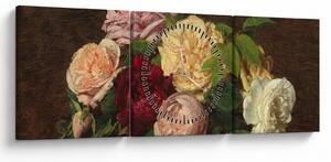 Kép - Henri Fantin-Latour, Roses de Nice on a Table, reprodukciók (órával) (90x30 cm)