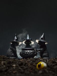 Sinsay - Halloween mécsestartó macskák és üst formában - fekete