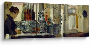 Kép - Style of Edouard Manet, Bon Bock Cafe, reprodukciók (órával) (90x30 cm)