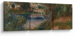 Kép - Auguste Renoir, Landscape at Vetheuil, reprodukciók (órával) (90x30 cm)