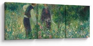 Kép - Auguste Renoir, Picking Flowers, reprodukciók (órával) (90x30 cm)