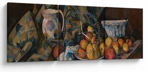Kép - Paul Cézanne, Still Life with Apples and Peaches, reprodukciók (órával) (90x30 cm)