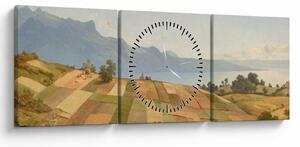 Kép - Alexandre Calame, Swiss Landscape, reprodukciók (órával) (90x30 cm)