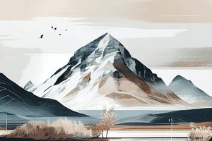 Kép festői hegyek skandináv stílusban