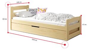 ARDENT P1 gyerekágy + matrac + AJÁNDÉK ágyrács, 90x200 borovifenyő