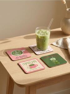 Sinsay - Matcha mintájú poháralátét 4 db-os szett - zöld