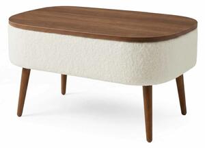Atelier Del Sofa Dohányzóasztal WhiteWalnut Noya - Fehér