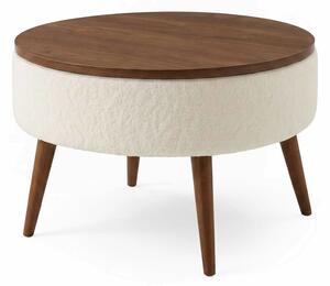 Atelier Del Sofa Noya kerek dohányzóasztal - fehér diós, fehér