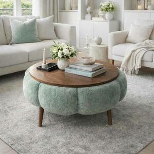 Atelier Del Sofa Dohányzóasztal Zöld Dió Papatya 60 - Zöld, Dió