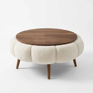 Atelier Del Sofa Papatya 60 dohányzóasztal - fehér, diófa