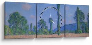 Kép - Claude Monet, Poppy Field (Giverny), reprodukciók (órával) (90x30 cm)