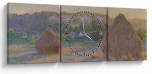 Kép - Claude Monet, Stacks of Wheat (End of Summer) , reprodukciók (órával) (90x30 cm)