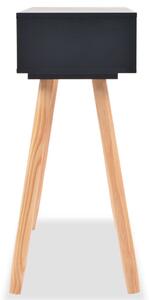 Fekete, tömör fenyőfa tálalóasztal 80 x 30 x 72 cm