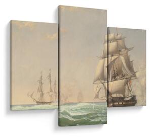 Kép - Fitz Henry Lane, The United States Frigate President Engaging the British Squadron, reprodukciók (90x60 cm)