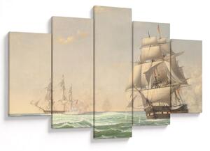 Kép - Fitz Henry Lane, The United States Frigate President Engaging the British Squadron, reprodukciók (150x105 cm)