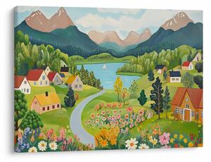 Kép - Falu a hegyekben (70x50 cm)