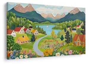 Kép - Falu a hegyekben (90x60 cm)
